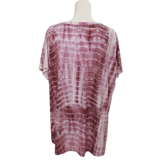 Amaryllis women's short sleeve tshirt plus size 3XL pink white - Picture 5 of 5